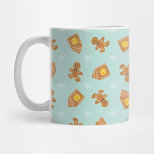 Winter pattern with gingerbread and snowflakes Mug